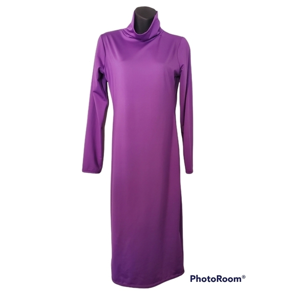 Putple Turtleneck Midi Dress SZ L - Picture 1 of 1